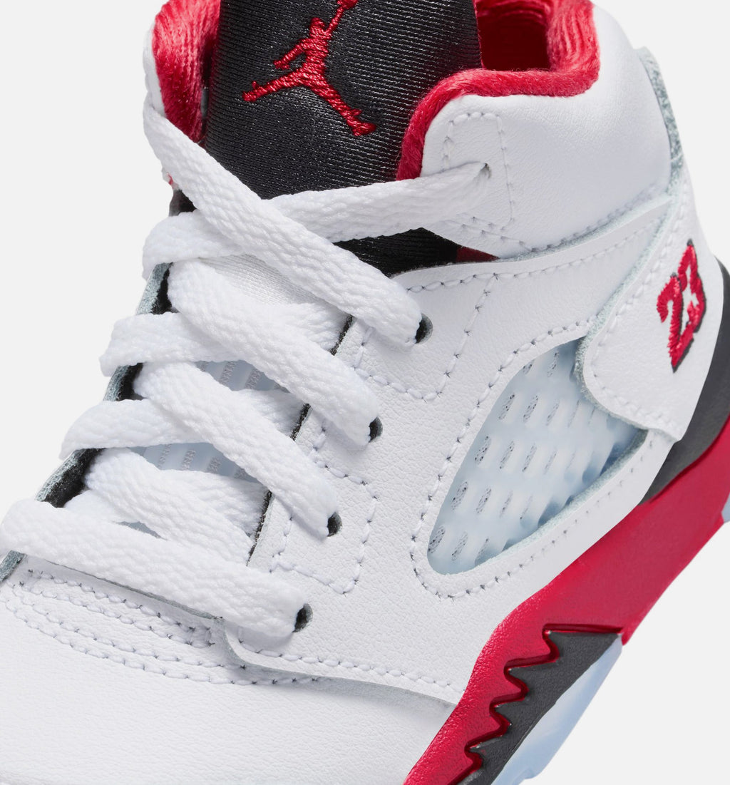 Air Jordan 5 Retro Fire Red – Infant & Toddler Lifestyle Sneaker (Fire Red / White)