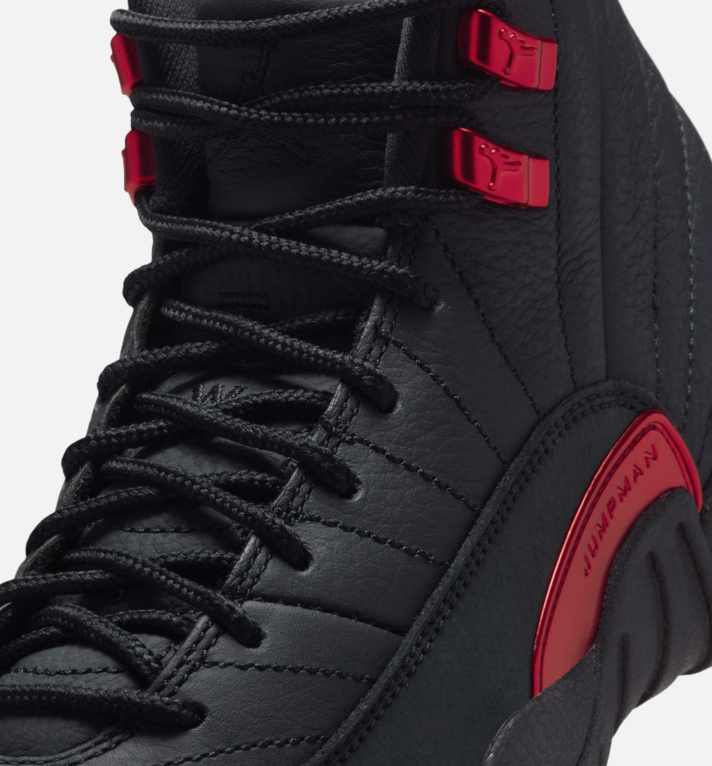 Air Jordan 12 Retro Bloodline – Grade School Lifestyle Sneaker (Black / Varsity Red)