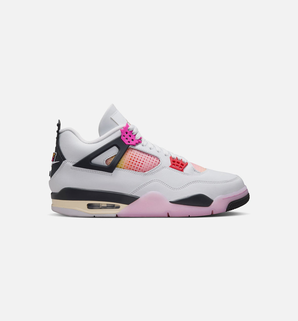 Air Jordan 4 Retro Comic – Men's Lifestyle Sneaker (Off White / Fire Pink / Anthracite)