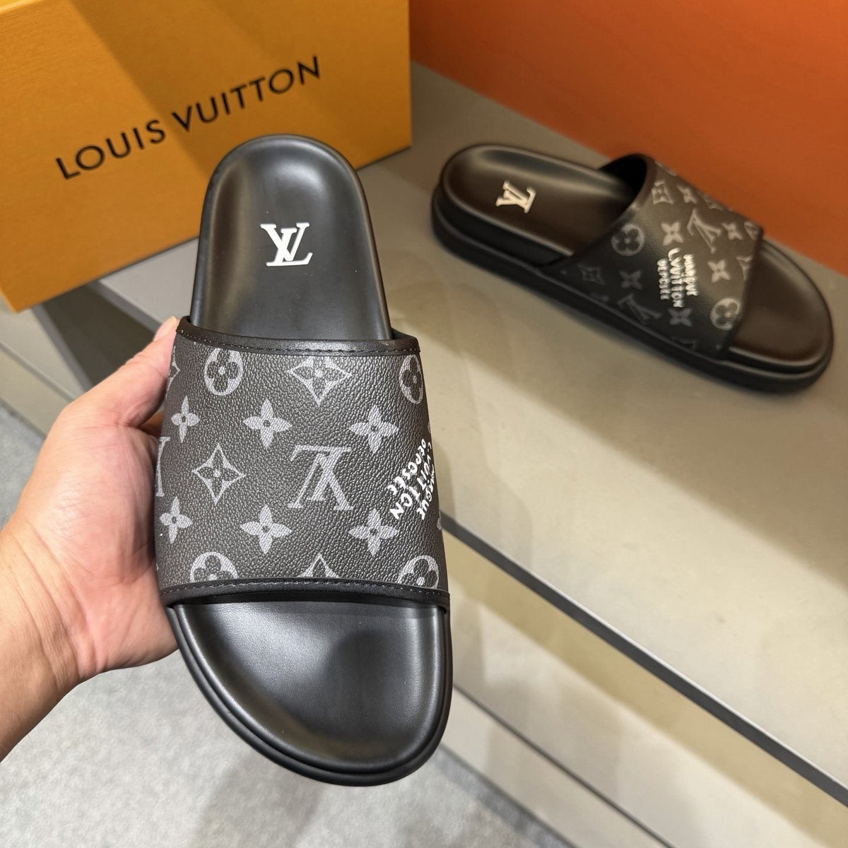 Louis Vuitton Monogram Slide Sandals - Low-Profile Sole